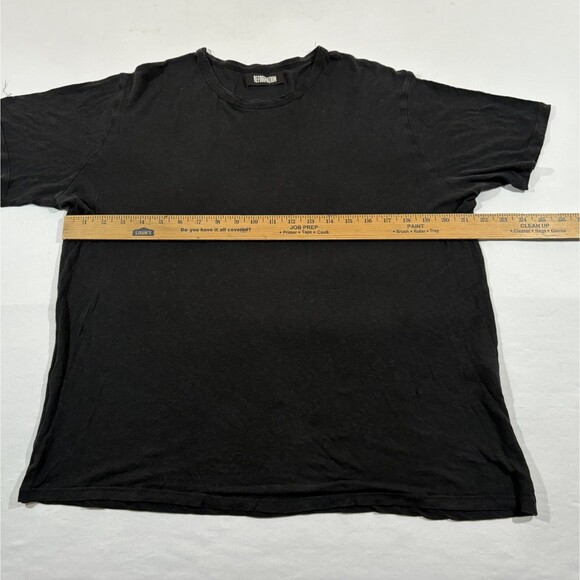 Reformation Black Tencel Linen Blend T-Shirt Crew Tee Top Womens Sz M USA Flaw - Picture 5 of 8
